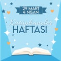 KÃÂ¼tÃÂ¼phaneler haftasi kutlu olsun 29 mart 4 nisan. Translate: happy libraries week 29 march 4 april