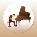 A pianist stage style in concert Royalty Free Stock Photo