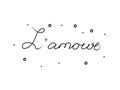 L`amour phrase handwritten with a calligraphy brush. Love in French. Modern brush calligraphy. Isolated word black