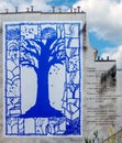 L`arbre bleu wall painting in Paris Royalty Free Stock Photo