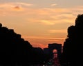 L'Arc de Triomphe at Sunset Royalty Free Stock Photo