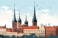 LÃ¼beck\'s Medieval Grace: Holstentor Gate and Church Spires