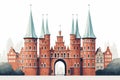 LÃ¼beck\'s Medieval Grace: Holstentor Gate and Church Spires