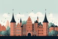 LÃ¼beck\'s Medieval Grace: Holstentor Gate and Church Spires