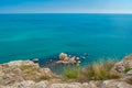 L Black Sea near Sudak town at spring season in Crimean peninsula