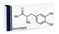 l-DOPA, levodopa molecule. It is an amino acid, is used to increase dopamine concentrations in the treatment of Royalty Free Stock Photo