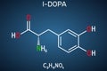 l-DOPA, levodopa molecule. It is an amino acid, is used to increase dopamine concentrations in the treatment of Royalty Free Stock Photo