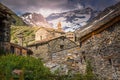 L Ecot, small medieval hamlet of Bonneval sur Arc in Haute Savoie, French alps Royalty Free Stock Photo
