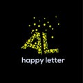 A and L etters water bubbles letter vector logo Royalty Free Stock Photo