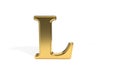 L gold colored alphabet, 3d rendering