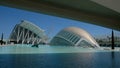 L`Hemisferic and in the background museu de las Ciencias Principe Felipe of Calatrava in Valencia Royalty Free Stock Photo