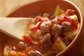 L Hungarian hot goulash soup Royalty Free Stock Photo