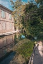 L`Isle-sur-la-Sorgue, Avignon, Vaucluse, Provence-Alpes-Cote d`Azur, France, September 24, 2018: Sunny autumn on the streets