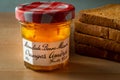 L`isle sur la sorgue ,Vaucluse , france ,03/17/2021,Bonne maman marmalade or jam , famous French make of jam.illustrative Royalty Free Stock Photo