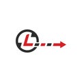 l letter arrow icon logistic business vector design