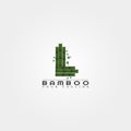 L letter, Bamboo logo template, creative vector design for business corporate,nature, elements, illustration