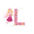 L letter with a cute fairy tale