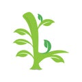 L letter ecology nature element vector icon.