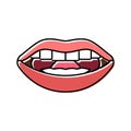 l letter mouth animate color icon vector illustration