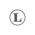 L Letter Pixel Motion Logo Design, Square Pixel L Letter Vector Logo Design, Letter L Pixel Logo Design