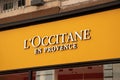 l\'occitane en provence text logo and brand sign front wall entrance cosmetic french