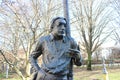 Debrecen, Hungary - 22. January 2023: Lorinc Szabo (SzabÃ³ L?rinc JÃ³zsef) poet statue in Debrecen