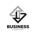 L t business logo designs flat