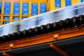 The L Train in Chicago Blurry Motion with Apartments in Background Royalty Free Stock Photo