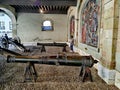 L'ancien Arsenal in Geneva old town with its canons and beautiful mosaics. Royalty Free Stock Photo
