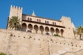 The Royal residence Almudaina Palace in Palma de Mallorca, Spain. Royalty Free Stock Photo