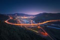 La Arena bridge with car trails in Muskiz