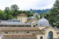 View of the Grands Thermes de La Bourboule, the thermal bath building at la Bourboule in the