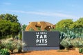 La Brea Tar Pits entrance sign at Hancock Park and George C. Page Museum Royalty Free Stock Photo