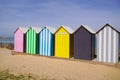 La Bree-les-Bains village bathing houses on sand beach france Royalty Free Stock Photo