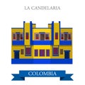 La Candelaria in Bogota Colombia vector flat attraction landmark