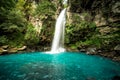 `La Cangreja` Waterfall, Costa Rica. A beautiful pristine waterfall in the rainforest jungles of Costa Rica