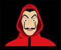 La Casa De Papel Dali Mask With Red Clothes Design Graphic Netflix Film Abstract Vector