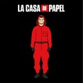 La Casa De Papel Title With Dali Mask And Red Clothes Money Heist Design Vector Royalty Free Stock Photo