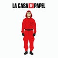 La Casa De Papel Title With Dali Mask And Red Clothes Money Heist Design Vector Royalty Free Stock Photo