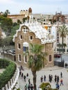 La Casa Del Guarda The Warden`s House in Park Guell, Barcelona, Spain