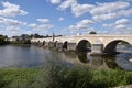 Medieval bridge at La Charite-sur-Loire, France Royalty Free Stock Photo