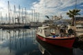 La Ciotat harbour local fishing boats moored at wharf.