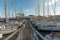 La Ciotat harbour looking down the jetty old ship yard background