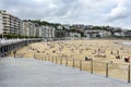 La Concha beach at San Sebastian Pais Basque Spain Royalty Free Stock Photo