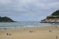 La Concha beach at San Sebastian Pais Basque Spain Royalty Free Stock Photo