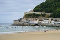 La Concha beach at San Sebastian Pais Basque Spain Royalty Free Stock Photo