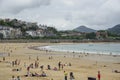 La Concha beach at San Sebastian Pais Basque Spain Royalty Free Stock Photo