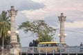 La Concordia bridge view with traffic and local symbol (Matanzas Cuba)