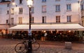 La Contrescarpe is famous traditional French cafe located near Pantheon in Paris, France.