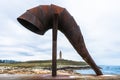 La Coruna, SPAIN - August 14, 2019: conch sculpture in Punta Herminia